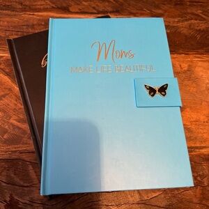 Pair of Blank Lined Mom Journals, Features Enameled Butterflies